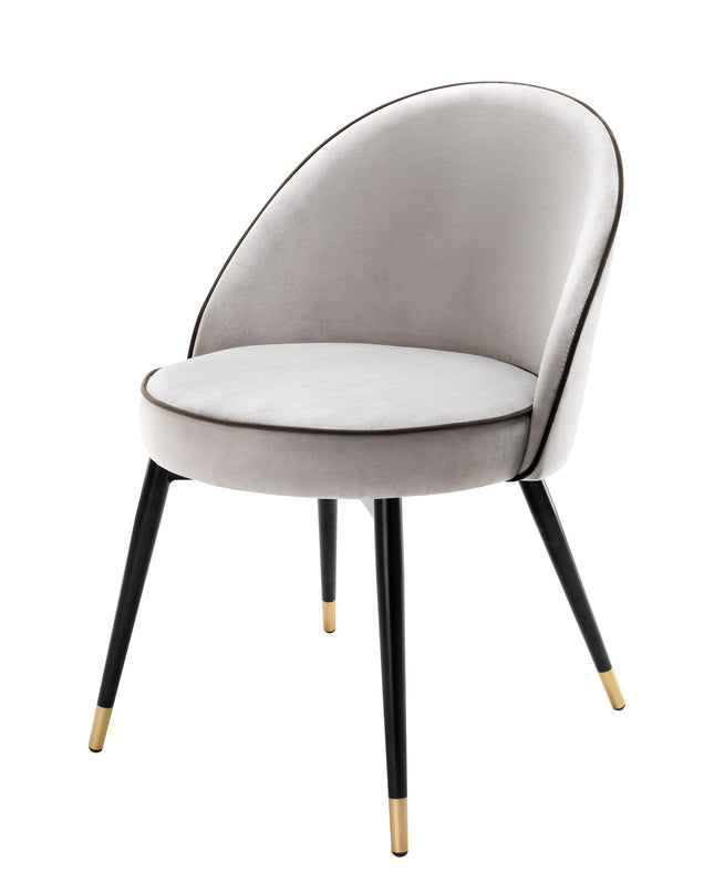 EICHHOLTZ | DINING CHAIR COOPER SET OF 2 - ROCHE LIGHT GREY VELVET
