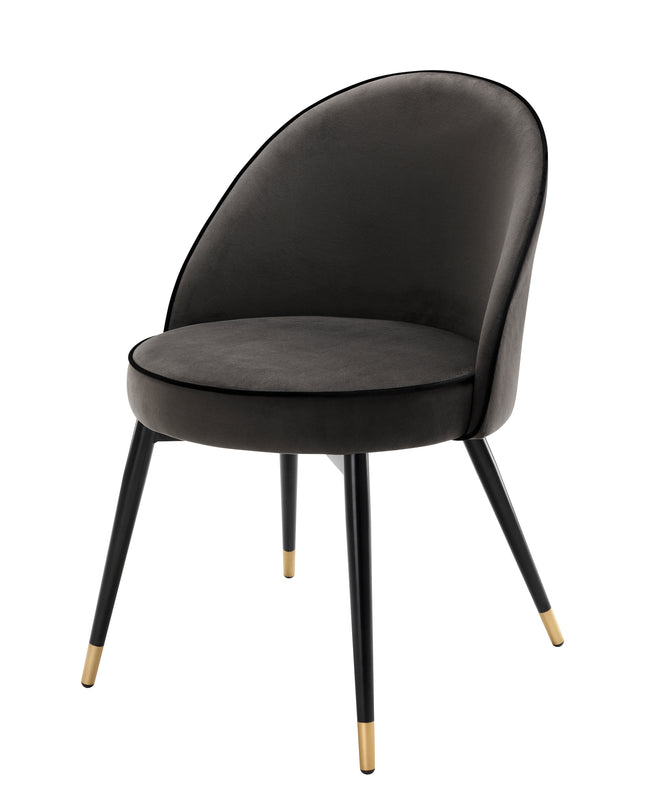 EICHHOLTZ | DINING CHAIR COOPER SET OF 2 - ROCHE DARK GREY VELVET