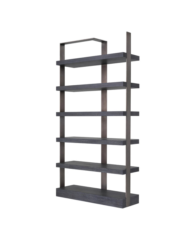 EICHHOLTZ | CABINET GEO - CHARCOAL GREY - BRONZE FINISH