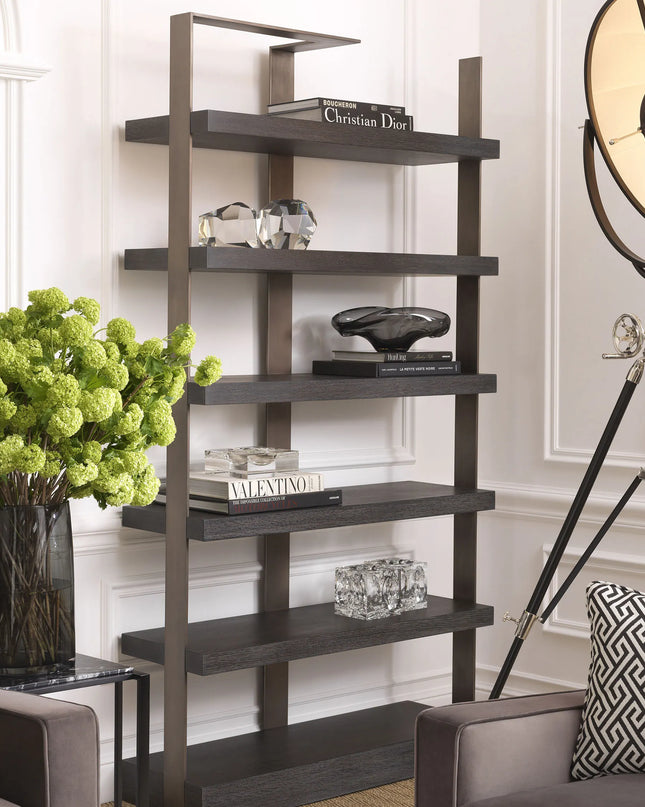 EICHHOLTZ | CABINET GEO - CHARCOAL GREY - BRONZE FINISH