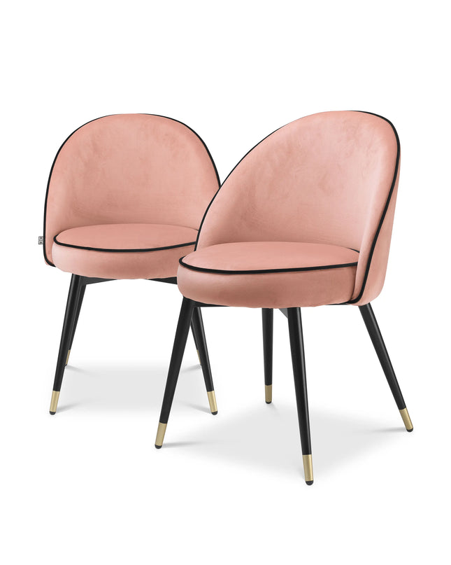 EICHHOLTZ | DINING CHAIR COOPER SET OF 2 - SAVONA NUDE VELVET