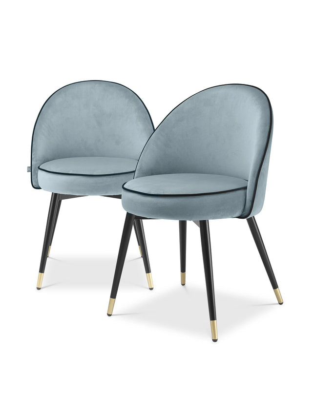 EICHHOLTZ | DINING CHAIR COOPER SET OF 2 - SAVONA BLUE VELVET