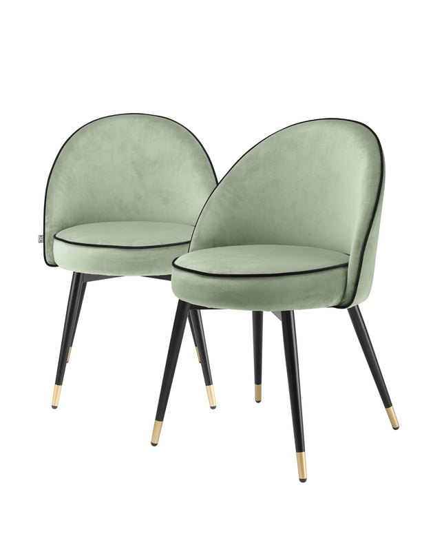 EICHHOLTZ | DINING CHAIR COOPER SET OF 2 - SAVONA PISTACHE GREEN VELVET