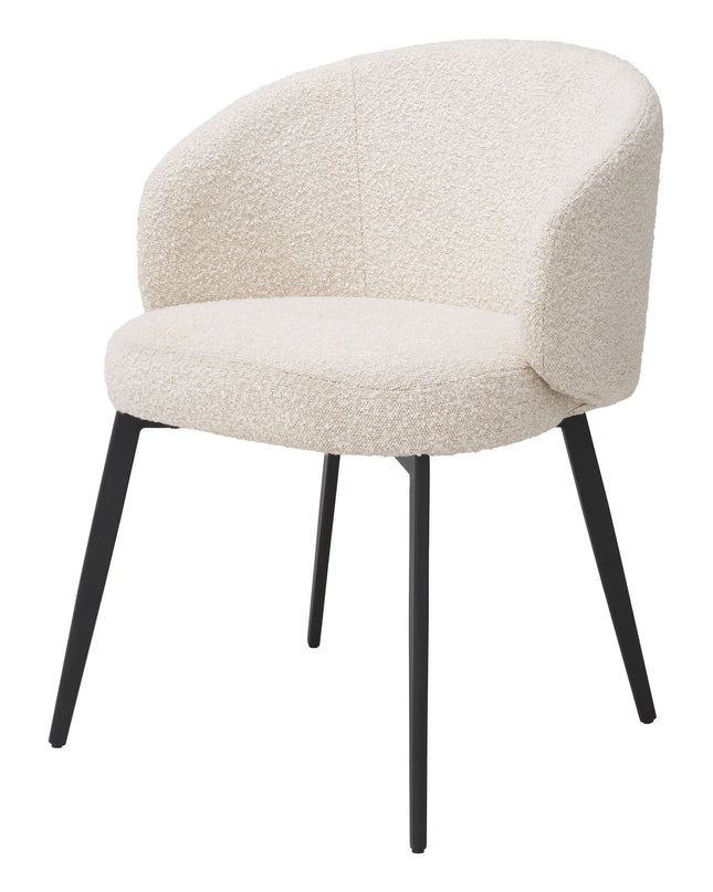 EICHHOLTZ | DINING CHAIR LlOYD WITH ARM SET OF 2 - BOUCLÉ CREAM