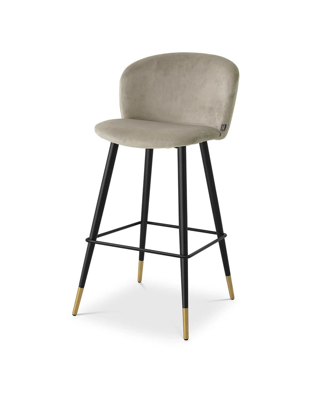 EICHHOLTZ | BAR STOOL VOLANTE - BEIGE VELVET