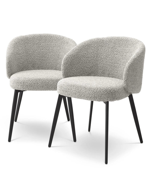 EICHHOLTZ | DINING CHAIR LlOYD WITH ARM SET OF 2 - BOUCLÉ GREY