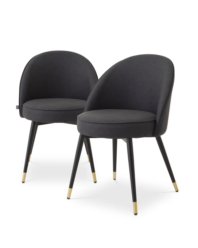 EICHHOLTZ | DINING CHAIR COOPER SET OF 2 - GREY FAUX LEATHER