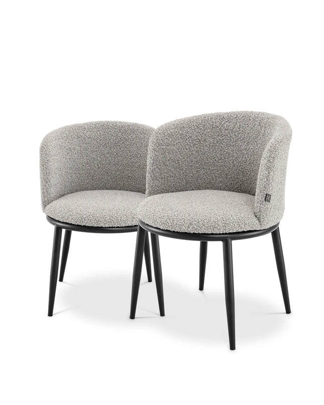EICHHOLTZ | DINING CHAIR FILMORE SET OF 2 - BOUCLÉ GREY