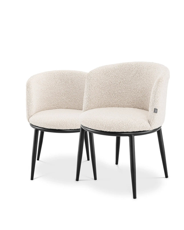 EICHHOLTZ | DINING CHAIR FILMORE SET OF 2 - BOUCLÉ CREAM