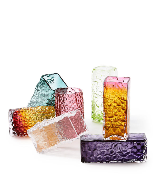 POLS POTTEN | VIERKANTE RELIËFVAAS - OCHRE