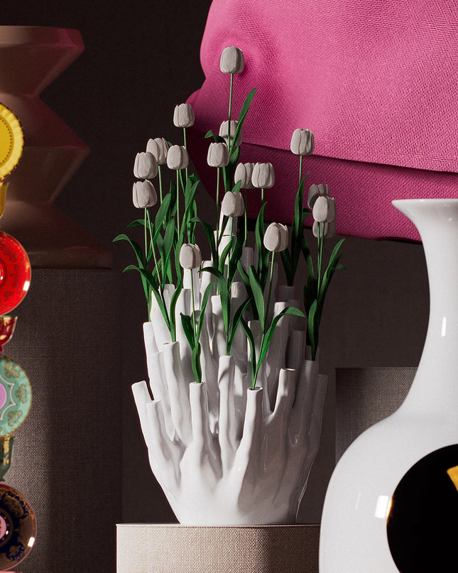 POLS POTTEN | KORAAL VAAS 50 TULPEN - WIT