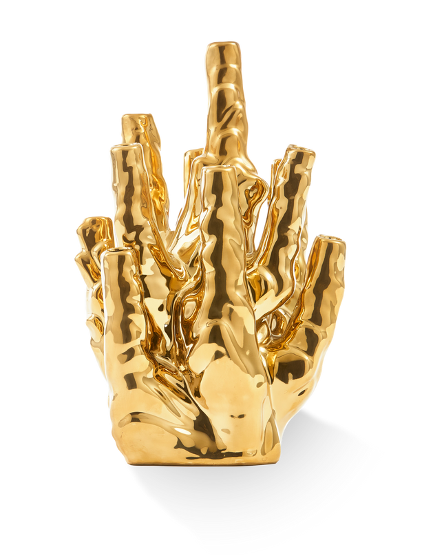 POLS POTTEN | KORAAL VAAS 10 TULPEN - GOUD