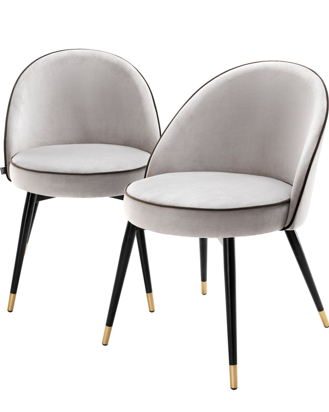 EICHHOLTZ | DINING CHAIR COOPER SET OF 2 - ROCHE LIGHT GREY VELVET