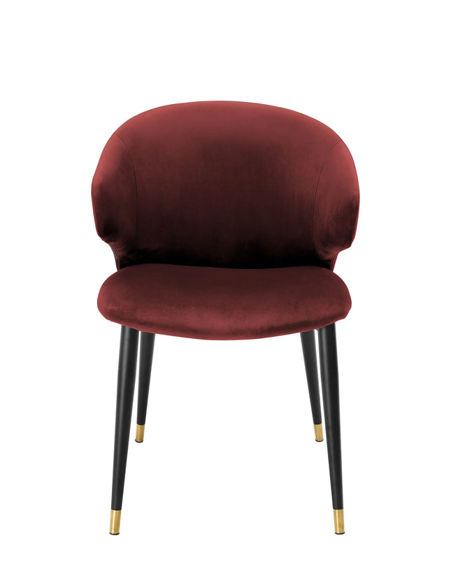 EICHHOLTZ | DINING CHAIR VOLANTE WITH ARM - ROCHE BORDEAUX VELVET