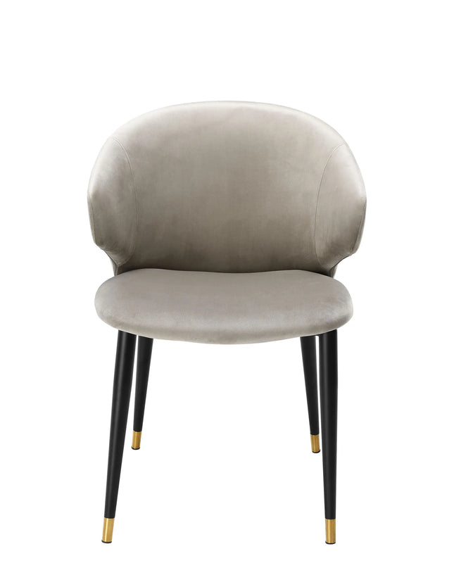 EICHHOLTZ | DINING CHAIR VOLANTE WITH ARM - ROCHE BEIGE VELVET