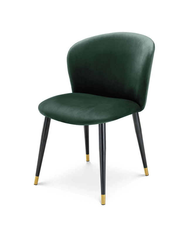 EICHHOLTZ | DINING CHAIR VOLANTE - ROCHE DARK GREEN VELVET