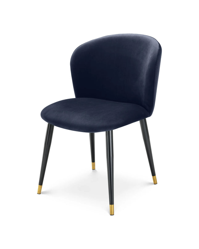 EICHHOLTZ | DINING CHAIR VOLANTE - MIDNIGHT BLUE VELVET