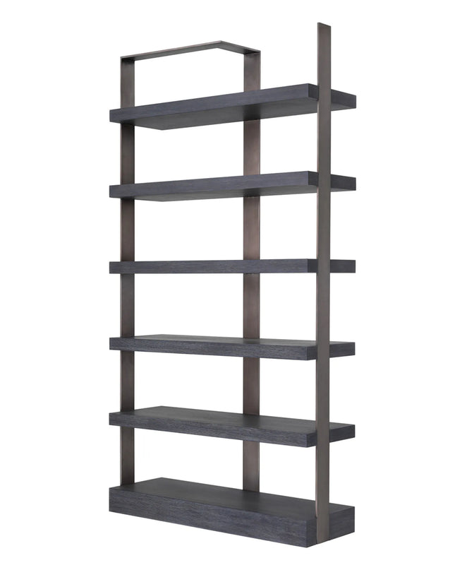 EICHHOLTZ | CABINET GEO - CHARCOAL GREY - BRONZE FINISH