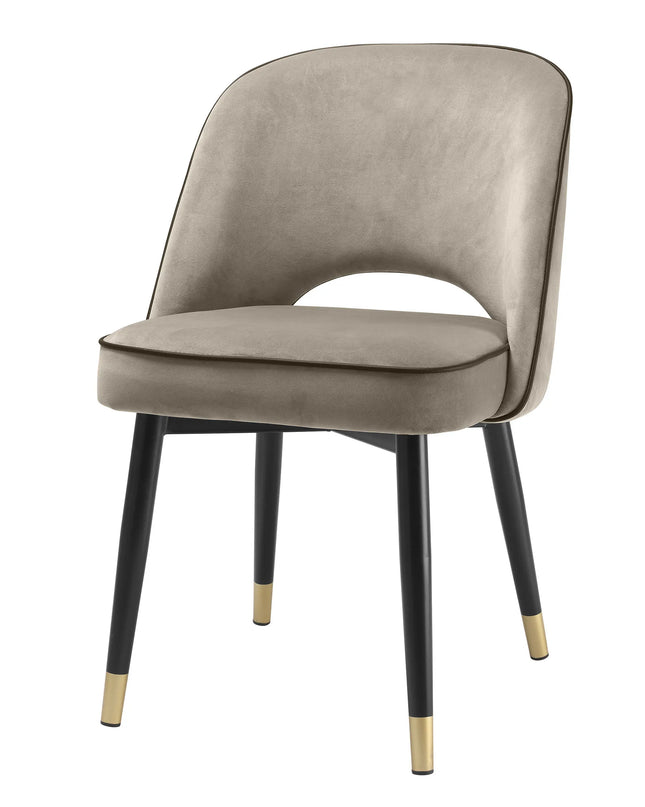 EICHHOLTZ | DINING CHAIR CLIFF SET OF 2 - GREIGE VELVET