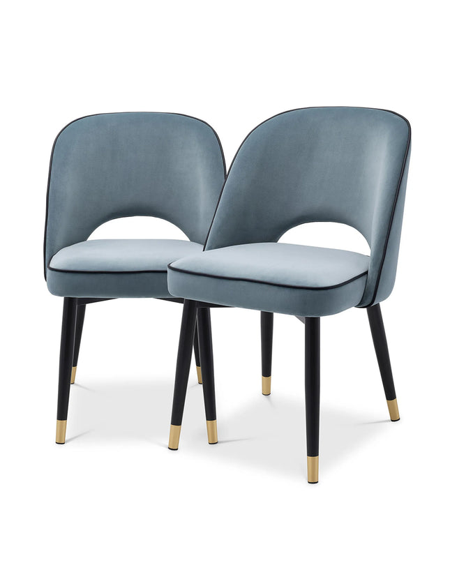 EICHHOLTZ | DINING CHAIR CLIFF SET OF 2 - BLUE VELVET