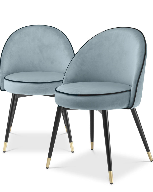 EICHHOLTZ | DINING CHAIR COOPER SET OF 2 - SAVONA BLUE VELVET