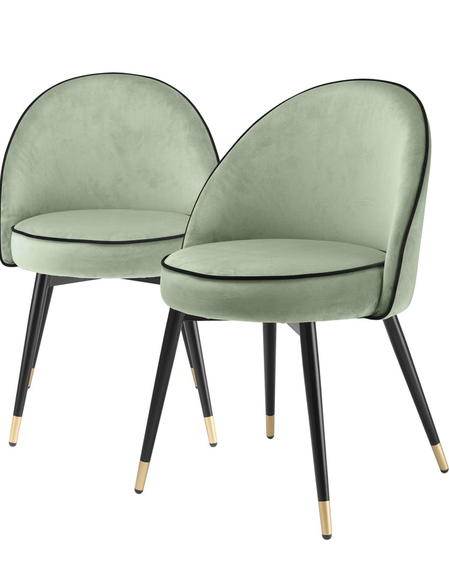 EICHHOLTZ | DINING CHAIR COOPER SET OF 2 - SAVONA PISTACHE GREEN VELVET
