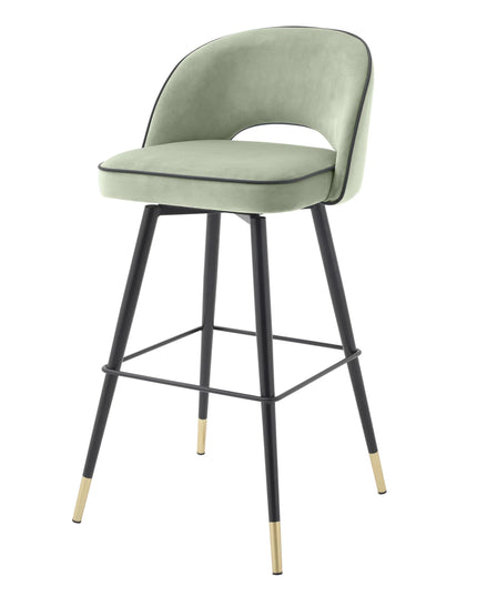 EICHHOLTZ | BAR STOOL CLIFF SET OF 2 - PISTACHE GREEN VELVET