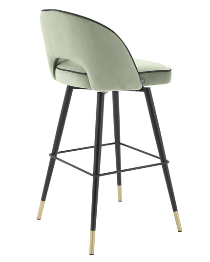 EICHHOLTZ | BAR STOOL CLIFF SET OF 2 - PISTACHE GREEN VELVET