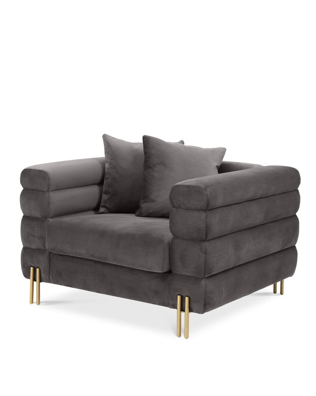EICHHOLTZ | CHAIR YORK - SAVONA GREY VELVET