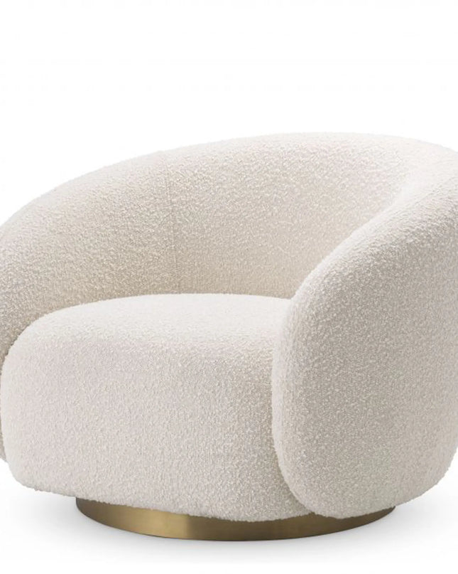 EICHHOLTZ | SWIVEL CHAIR BRICE - BOUCLÉ CREAM