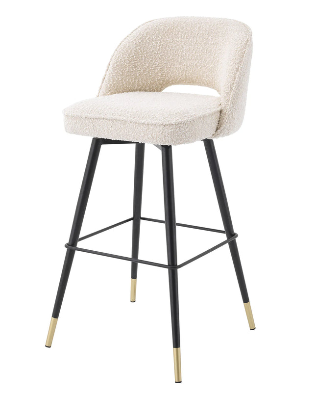EICHHOLTZ | BAR STOOL CLIFF SET OF 2 - BOUCLÉ CREAM