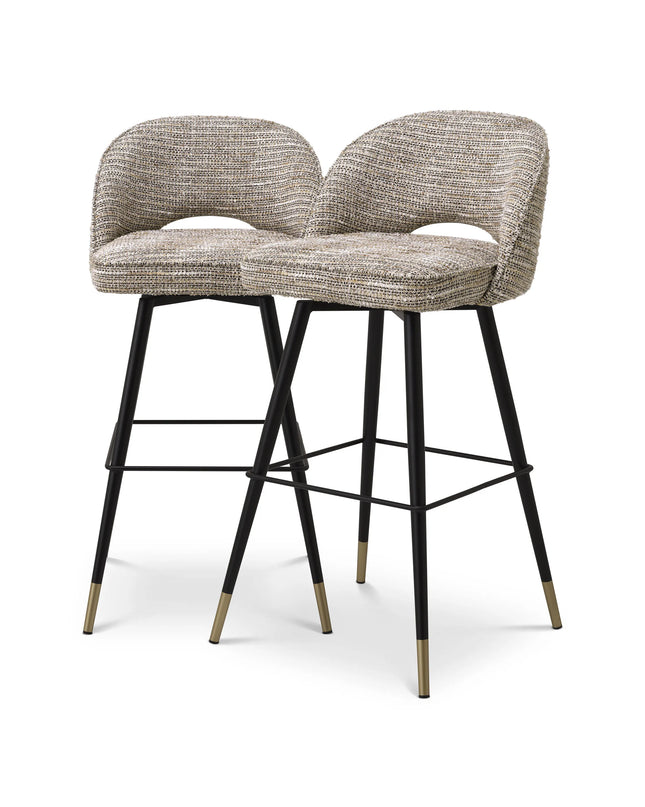 EICHHOLTZ | BAR STOOL CLIFF SET OF 2 - MADEMOISELLE BEIGE