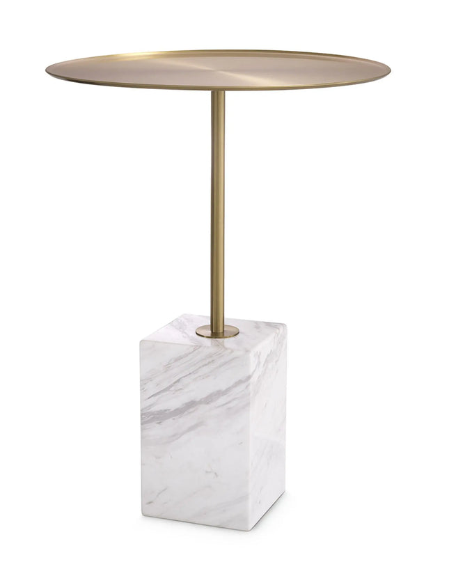 EICHHOLTZ | SIDE TABLE COLE - WITE MARBLE