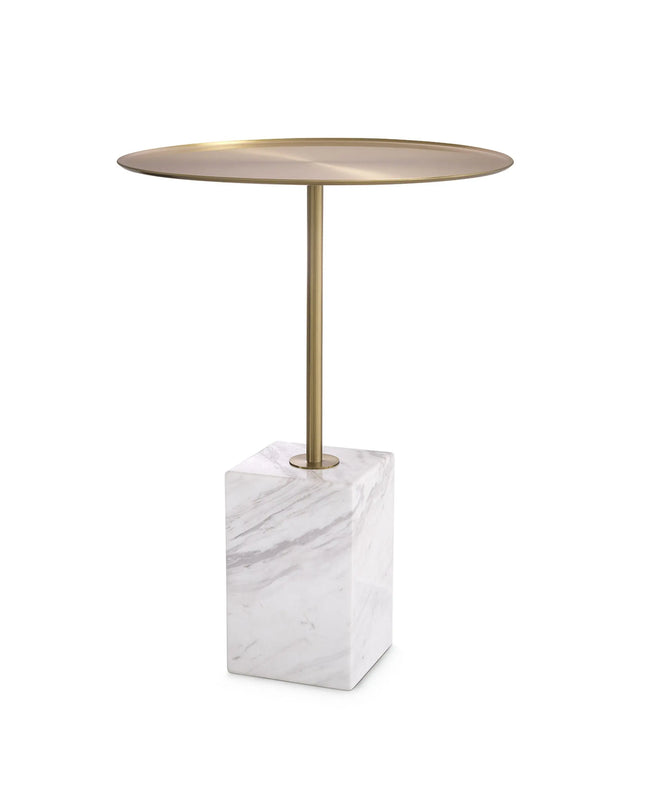 EICHHOLTZ | SIDE TABLE COLE - WITE MARBLE