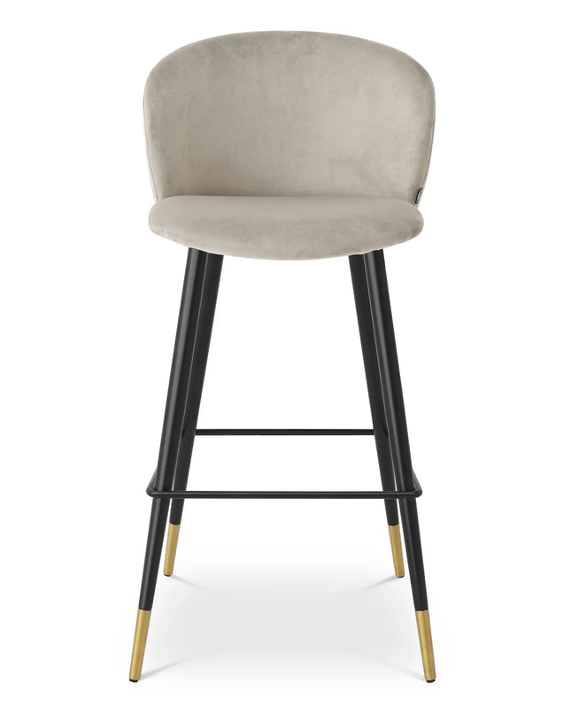 EICHHOLTZ | BAR STOOL VOLANTE - BEIGE VELVET
