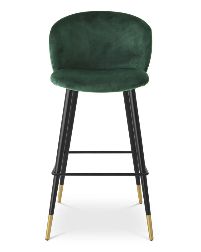 EICHHOLTZ | BAR STOOL VOLANTE - DARK GREEN VELVET