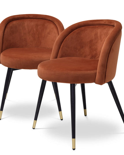 EICHHOLTZ | DINING CHAIR CHLOÉ SET OF 2 - ORANGE VELVET