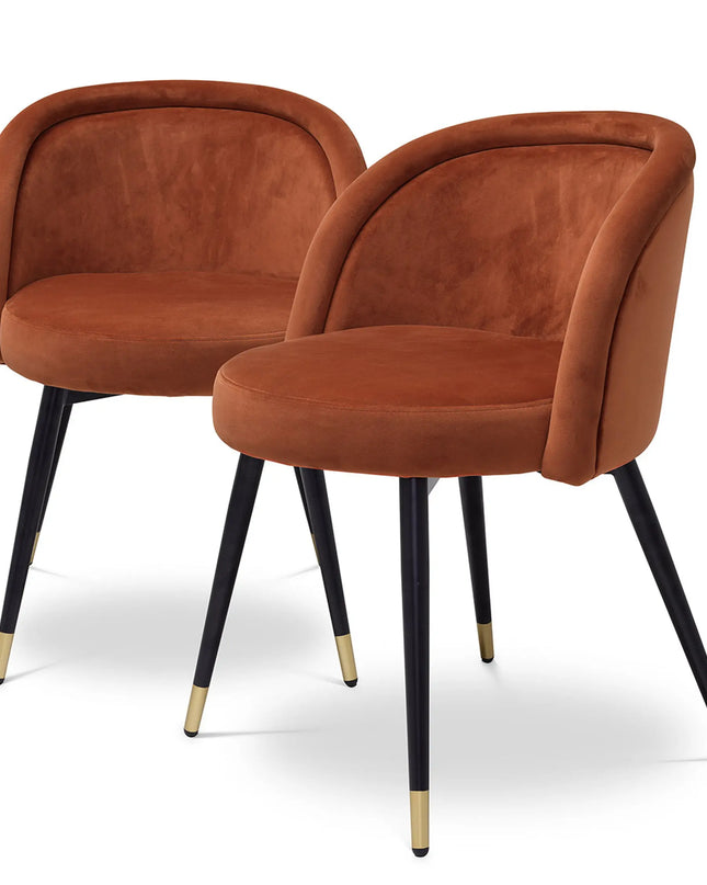 EICHHOLTZ | DINING CHAIR CHLOÉ SET OF 2 - ORANGE VELVET