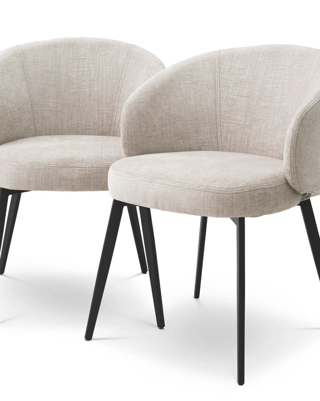 EICHHOLTZ | DINING CHAIR LlOYD WITH ARM SET OF 2 - SISLEY BEIGE