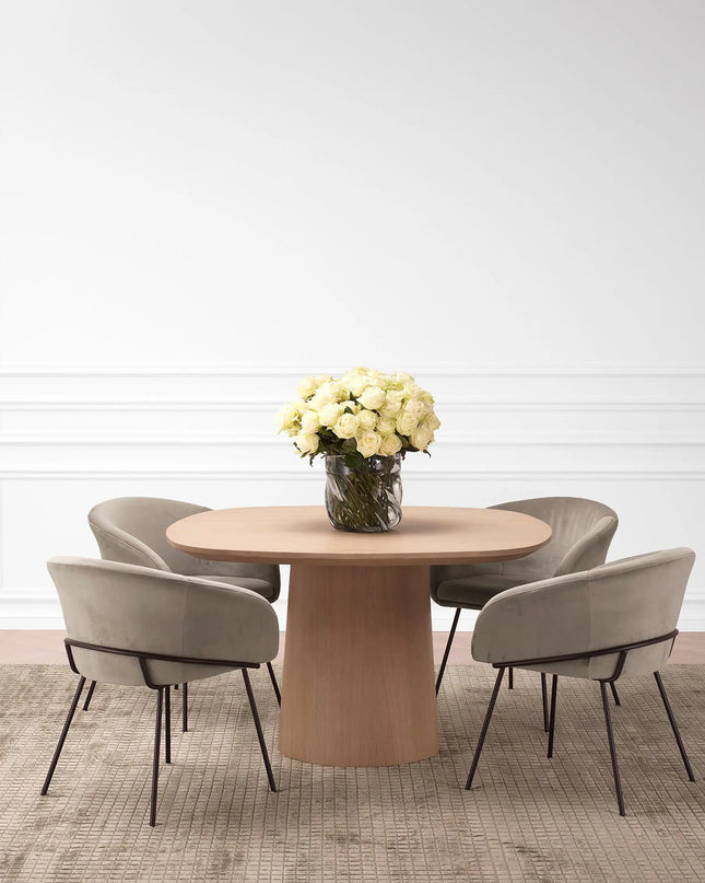 EICHHOLTZ | DINING CHAIR CAMPUS - GREIGE VELVET