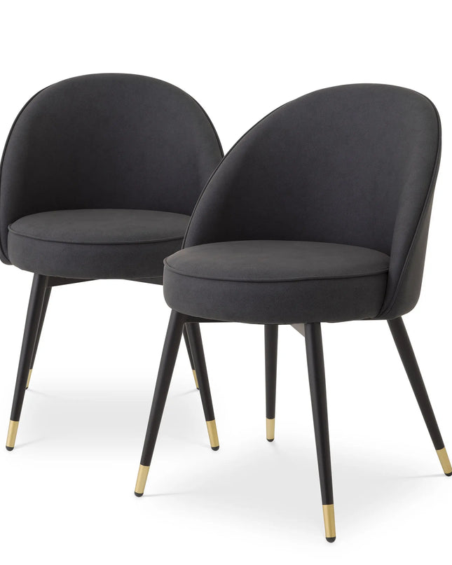 EICHHOLTZ | DINING CHAIR COOPER SET OF 2 - GREY FAUX LEATHER