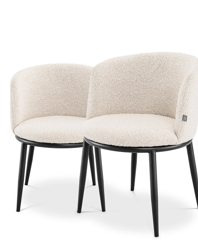 EICHHOLTZ | DINING CHAIR FILMORE SET OF 2 - BOUCLÉ CREAM