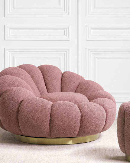 EICHHOLTZ | SWIVEL CHAIR MELLO - BOUCLÉ ROSE