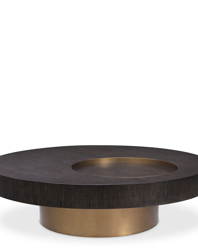 EICHHOLTZ | COFFEE TABLE OTUS ROUND - BRUSHED BRASS FINISH