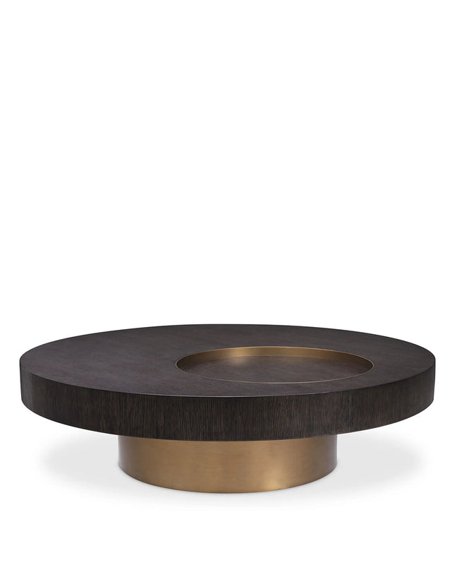 EICHHOLTZ | COFFEE TABLE OTUS ROUND - BRUSHED BRASS FINISH