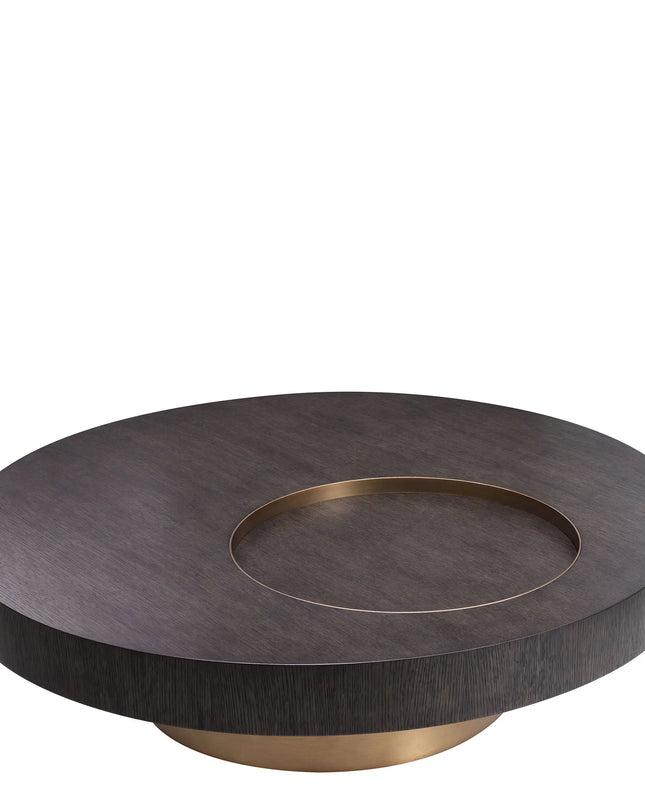 EICHHOLTZ | COFFEE TABLE OTUS ROUND - BRUSHED BRASS FINISH