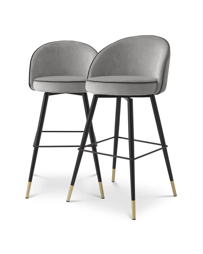 EICHHOLTZ | BAR STOOL COOPER SET OF 2 - LIGHT GREY