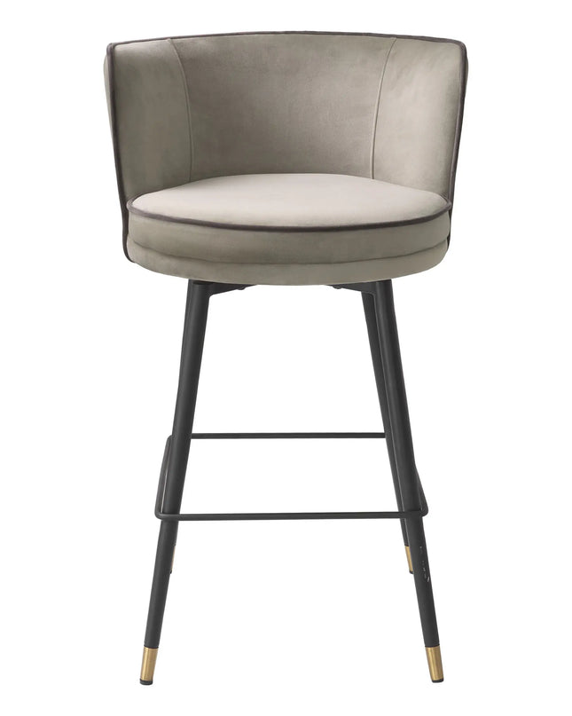 EICHHOLTZ | COUNTER STOOL GRENADA - GREIGE VELVET