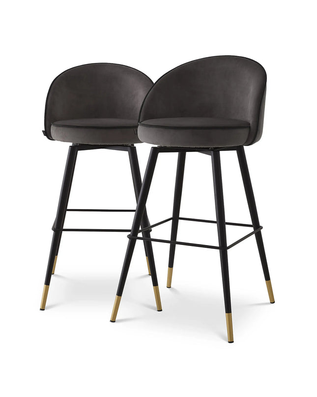 EICHHOLTZ | BAR STOOL COOPER SET OF 2 - DARK GREY
