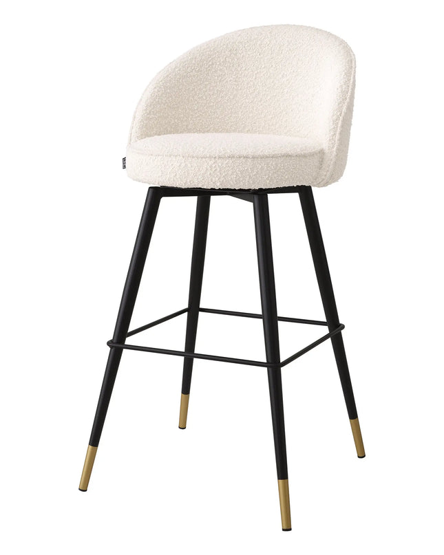 EICHHOLTZ | BAR STOOL COOPER SET OF 2 - BOUCLÉ CREAM